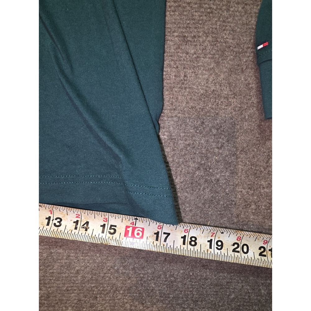 Tommy Hilfiger Boys Green Long Sleeve Rugby Shirt Size M 12-14 Logo Graphic - Picture 7 of 9